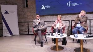 Felsőoktatási kerekasztal részlet a Gazsó Ferenc 90 konferencián – Hrubos Ildikó, Fábri György, Deli Gergely és Ceglédi Tímea